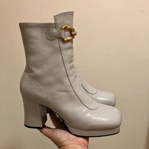 BRAND NEW! Jeffrey Campbell *MAKENA* Mod Boots in Gray! Size 8.5. SOLD OUT! - Picture 2 of 15